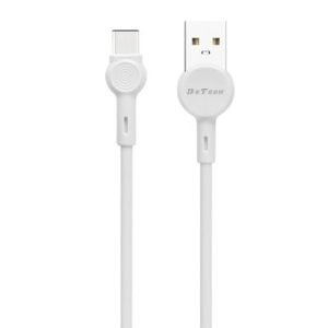 DeTech DE-35C, Type-C, Кабел за данни, 1.0m, Бял