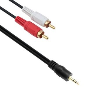 Аудио кабел DeTech 3.5mm - 2RCA, 1.5м, High Quality