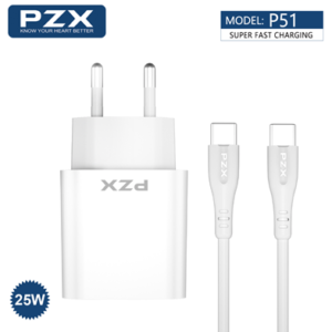 Зарядно 220V Type C PZX P51 Fast Charge 25W + кабел Type C