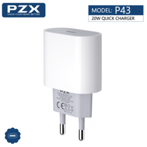 Зарядно Type C PZX P43 PD 20W Мрежово зарядно устройство 220V