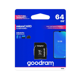 Карта памет GOODRAM 64GB microSD (microSDXC) + SD адаптер, Class 10, UHS-I