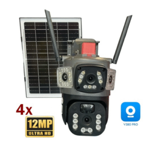 LYLU Соларна камера с четири обектива ( 4 x 12 MP ) панел и аларма + SIM карта